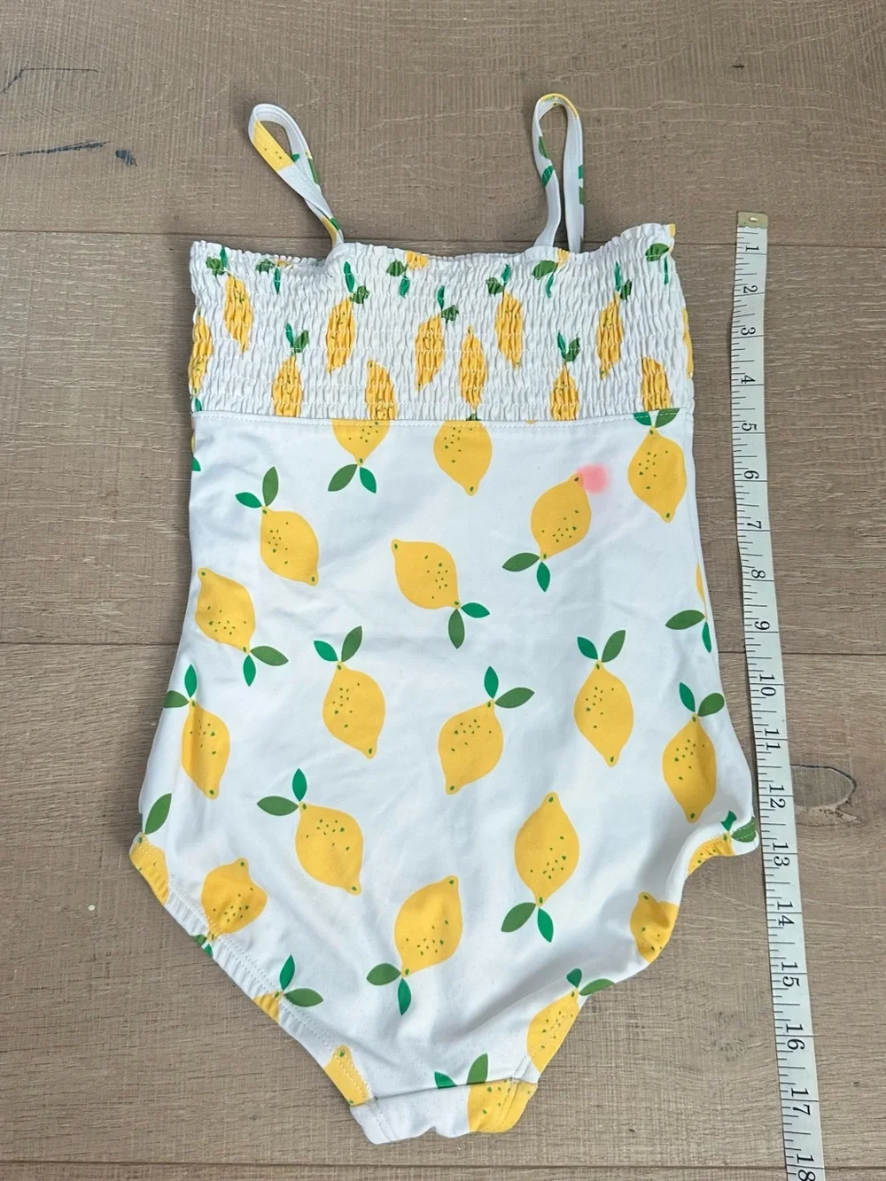 Hanna Andersson White Lemon Print One-Piece Swimsuit - Yellow & Green